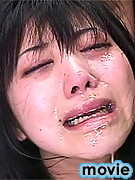 Overwhelmed by gagging bukkake blowjob